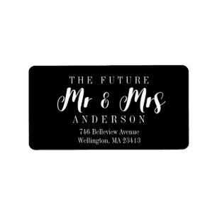 Modern Elegant Chic The Future Mr. and Mrs. Script Label