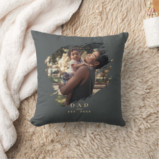 Modern Elegant Chic Trendy Photo Father's Day Cushion
