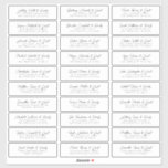 Modern Elegant Chic Wedding Guest Names Address<br><div class="desc">Composed of simple sans serif and modern serif typography. These elements are simple,  elegant,  and modern. This has 30 stickers. 
 
 This is designed by White Paper Birch Co. exclusive for Zazzle.
 
 Available here:
 http://www.zazzle.com/store/whitepaperbirch</div>