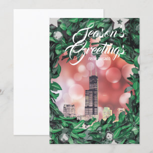 Modern Elegant Chicago City Skyline Invitation
