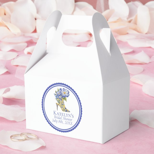 Modern Elegant Chinoiserie Floral High-Heel Event  Favour Box (Wedding)