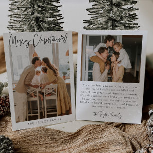 Modern Elegant Christmas Card Holiday Photo Family