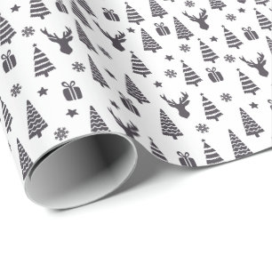 Modern Elegant Christmas Elements Gift Wrapping Paper