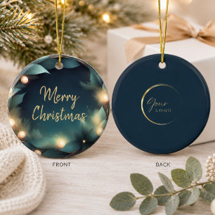 Modern Elegant Christmas Logo Ornament