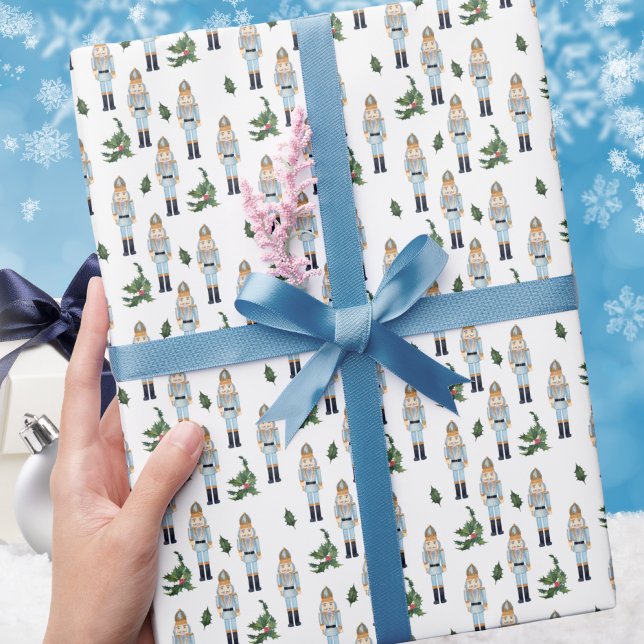 Modern Elegant Christmas Nutcracker Pattern Wrapping Paper (Creator Uploaded)