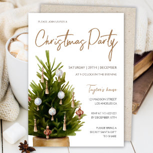 Modern Elegant Christmas Tree Party Invitation
