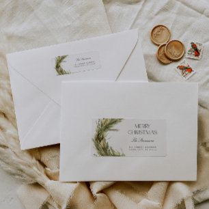 Modern Elegant Christmas Wreath Return Address