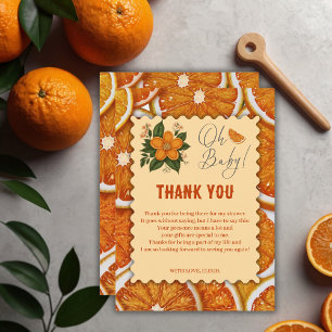 Modern Elegant Citrus Orange Baby Shower  Invitation
