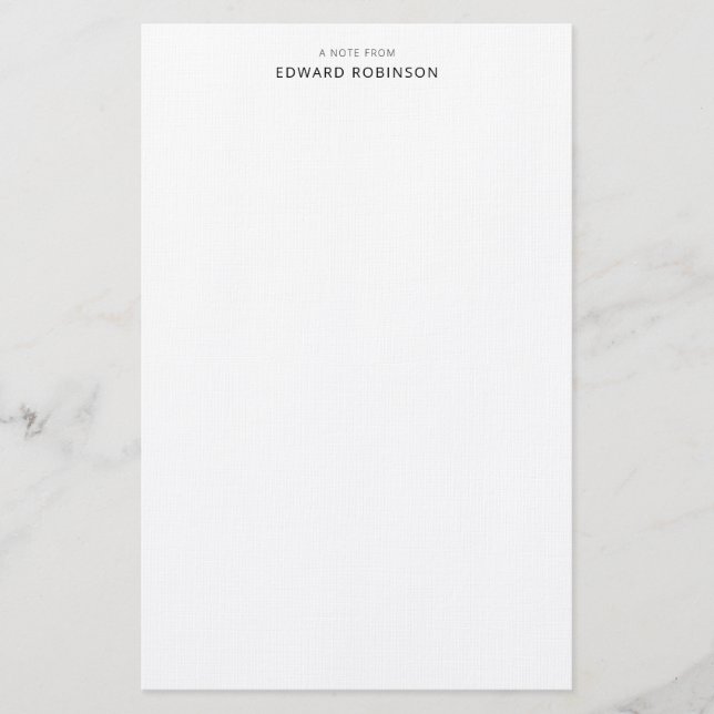 Modern Elegant Classic Black Personal Stationery (Front)