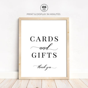 Modern Elegant Classic Cards and Gifts Sign