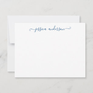 Modern Elegant Classic Dark Navy Blue Script Card