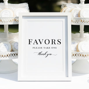 Modern Elegant Classic Favors Please Take One Sign