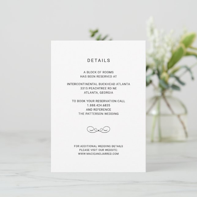 Modern Elegant Classic Minimalist Enclosure Card (Standing Front)
