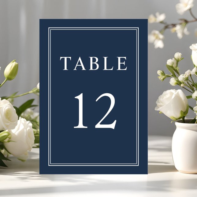 Modern Elegant Classic Navy Blue Wedding Table Number (Modern Elegant Classic Navy Blue Wedding Table Number)