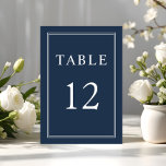 Modern Elegant Classic Navy Blue Wedding Table Number<br><div class="desc">Modern Elegant Classic Navy Blue Wedding Table Number</div>
