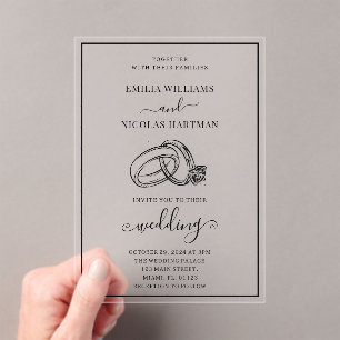 modern elegant classic wedding acrylic invitations