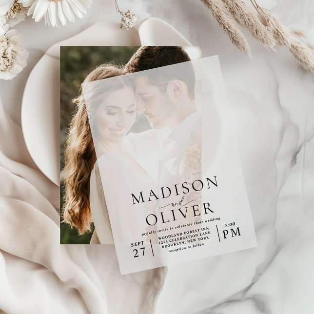 Modern Elegant Classic Wedding Vellum Invitations (Creator Uploaded)