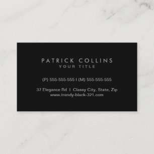 Modern elegant classy black professional profile business card