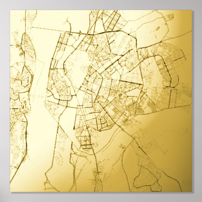   Modern Elegant Classy Gift Map of Seville, Spain Foil Prints (Front)