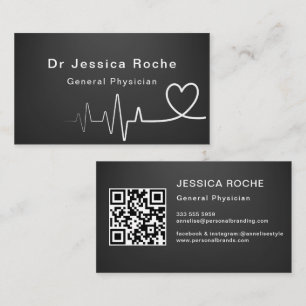 Modern Elegant Classy Medical Doctor Office black Business Card