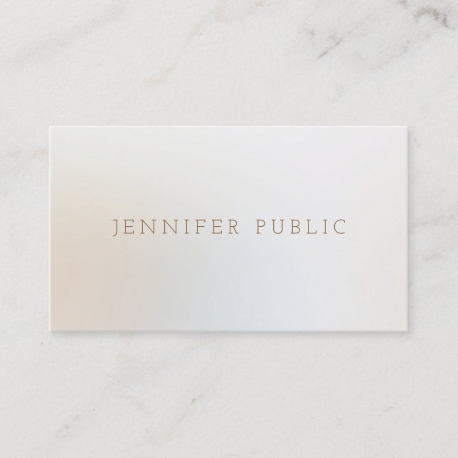Modern Elegant Clean Beauty Salon Cosmetologist Business Card (Front)