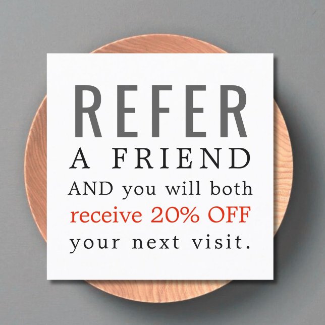 Modern Elegant Clean Beauty Salon Referral Card (Creator Uploaded)