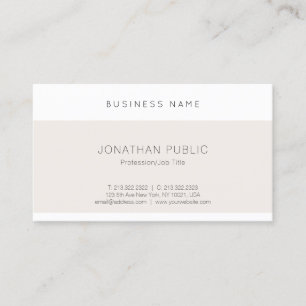 Modern Elegant Clean Design Trendy Cute Plain Business Card