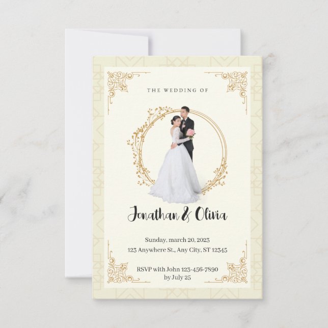 Modern Elegant Clean Minimalist Wedding Invitation (Front)