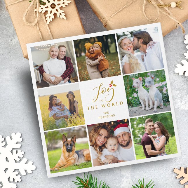 Modern Elegant Collage 8 Photos Family Christmas (Creator Uploaded)