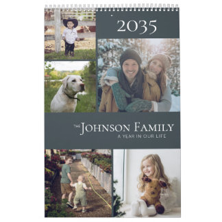 Modern Elegant Color Family Photo Calendar