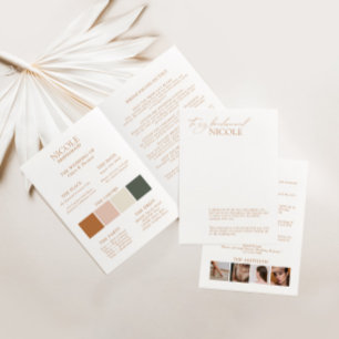 Modern Elegant Colour Palette Bridesmaid Info Card