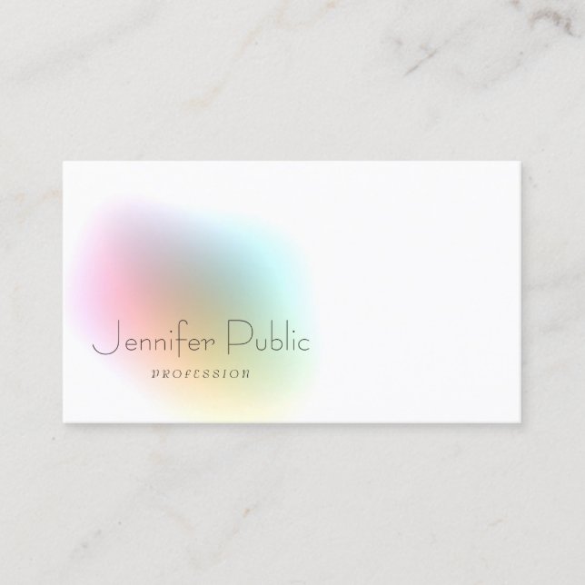 Modern Elegant Colourful Minimalist Template Business Card (Front)