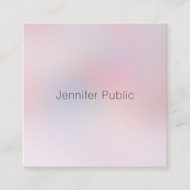 Modern Elegant Colourful Minimalist Template Square Business Card (Front)