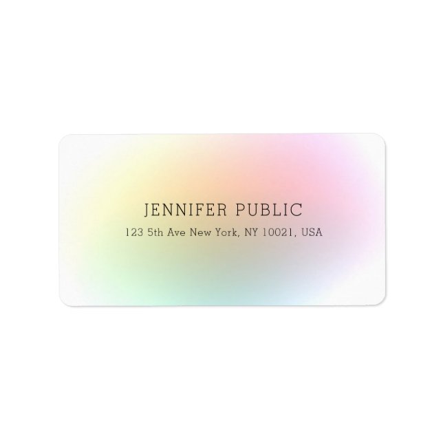 Modern Elegant Colourful Professional Minimalist Label (Front)