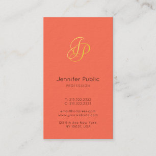 Modern Elegant Colours Gold Look Monogram Template Business Card