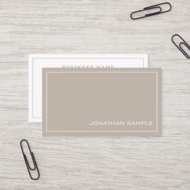 Modern Elegant Colours Sleek Design Plain Trendy Business Card (Front/Back In Situ)