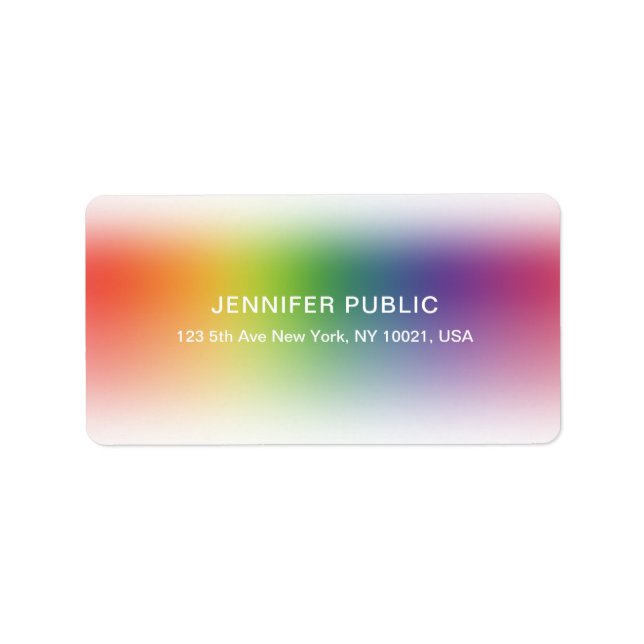 Modern Elegant Colours Template Colourful Address Label (Front)