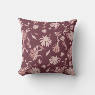 Modern Elegant Coneflowers Chestnut Red Cushion