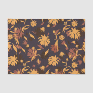 Modern Elegant Coneflowers Yellow Orange Dark Grey Tissue Paper