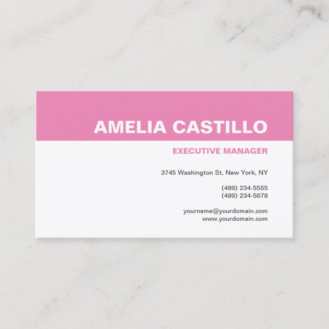 Modern Elegant Contemporary Plain Premium Silk Business Card (Front)