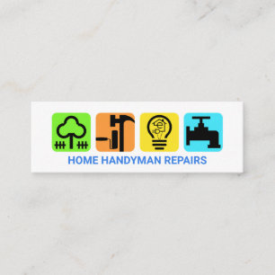 Modern Elegant Contractor's Placard Mini Business Card