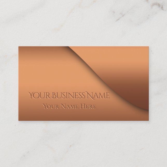 Modern Elegant Copper Embossed Corporate Business Card (Front)