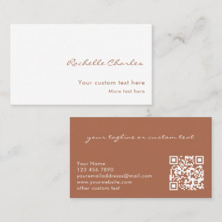 Modern Elegant Copper QR Code Professional  Business Card
