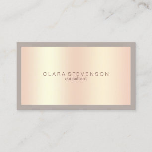 Modern elegant copper rose gold & grey consultant business card