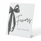 Modern Elegant Coquette Black Bow Favours Sign