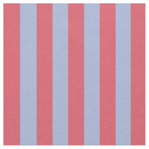 Modern Elegant Coral Light Blue Stripes Fabric