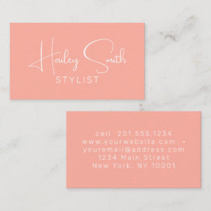 Modern Elegant Coral Professional Business  Business Card