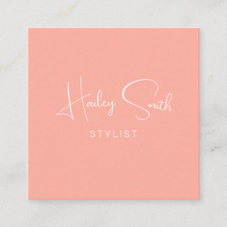 Modern Elegant Coral Professional Business Square Business Card