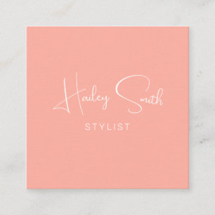 Modern Elegant Coral Professional Business Square Business Card