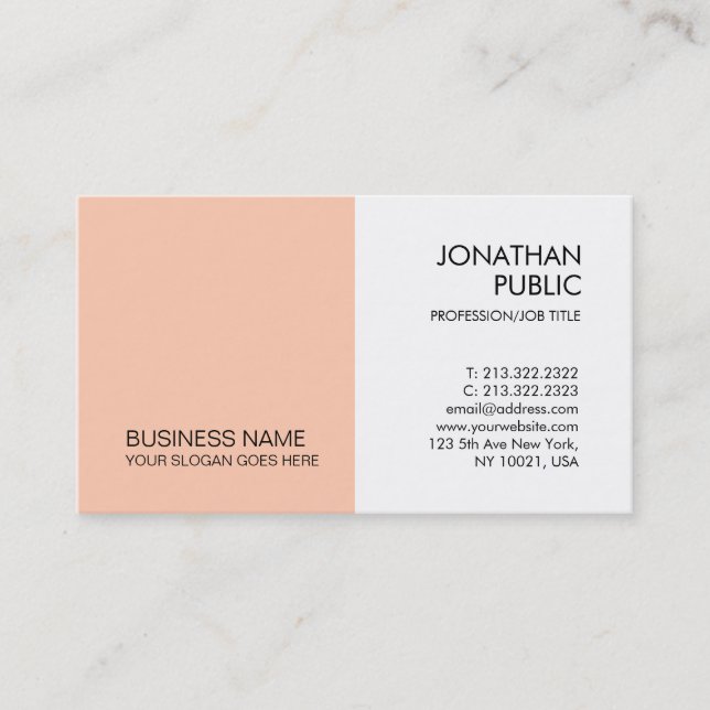 Modern Elegant Corporate Company Personalised Business Card (Front)